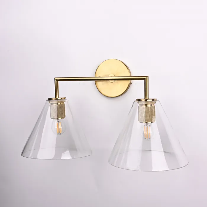 Бра RH Utilitaire Funnel Shade Double Sconce Brass от ImperiumLoft