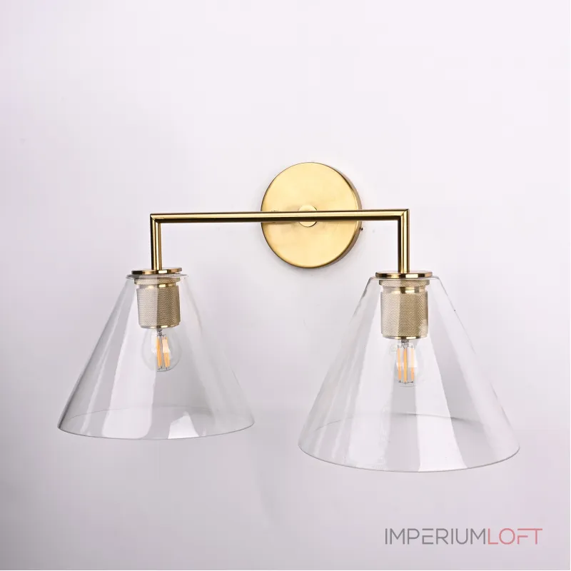 Бра RH Utilitaire Funnel Shade Double Sconce Brass от ImperiumLoft Бра RH Utilitaire Funnel Shade Double Sconce Brass от ImperiumLoft