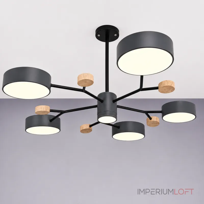 Люстра на штанге MEADE 6 lamps Grey