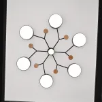 Люстра на штанге MEADE 7 lamps Grey