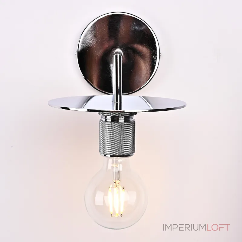 Бра RH Utilitaire Knurled Disk Shade Sconce Silver от ImperiumLoft Бра RH Utilitaire Knurled Disk Shade Sconce Silver от ImperiumLoft