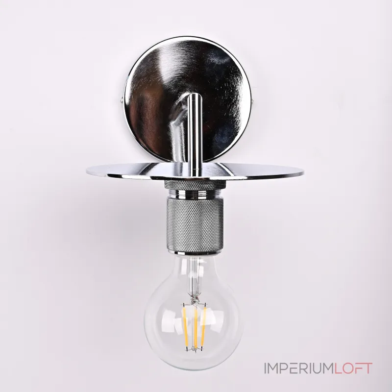 Бра RH Utilitaire Knurled Disk Shade Sconce Silver от ImperiumLoft Бра RH Utilitaire Knurled Disk Shade Sconce Silver от ImperiumLoft