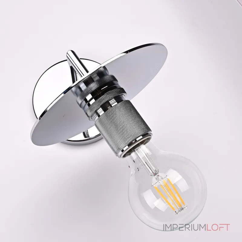 Бра RH Utilitaire Knurled Disk Shade Sconce Silver от ImperiumLoft Бра RH Utilitaire Knurled Disk Shade Sconce Silver от ImperiumLoft