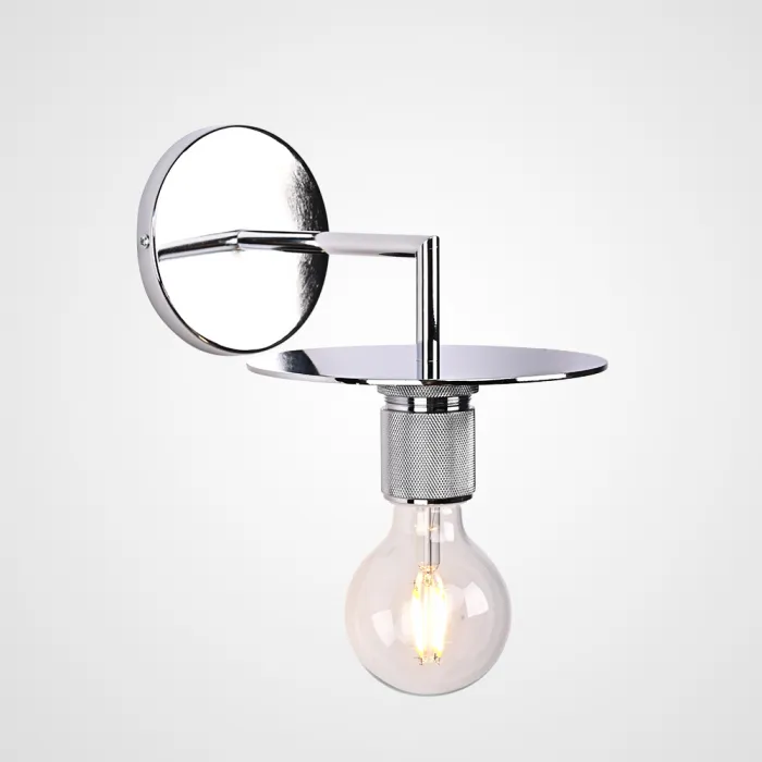 Бра RH Utilitaire Knurled Disk Shade Sconce Silver от ImperiumLoft