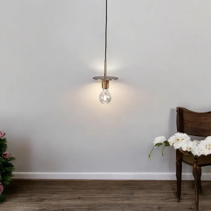 Подвесной светильник RH Utilitaire Disk Shade Pendant Brass от ImperiumLoft