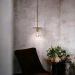 Подвесной светильник RH Utilitaire Disk Shade Pendant Brass от ImperiumLoft
