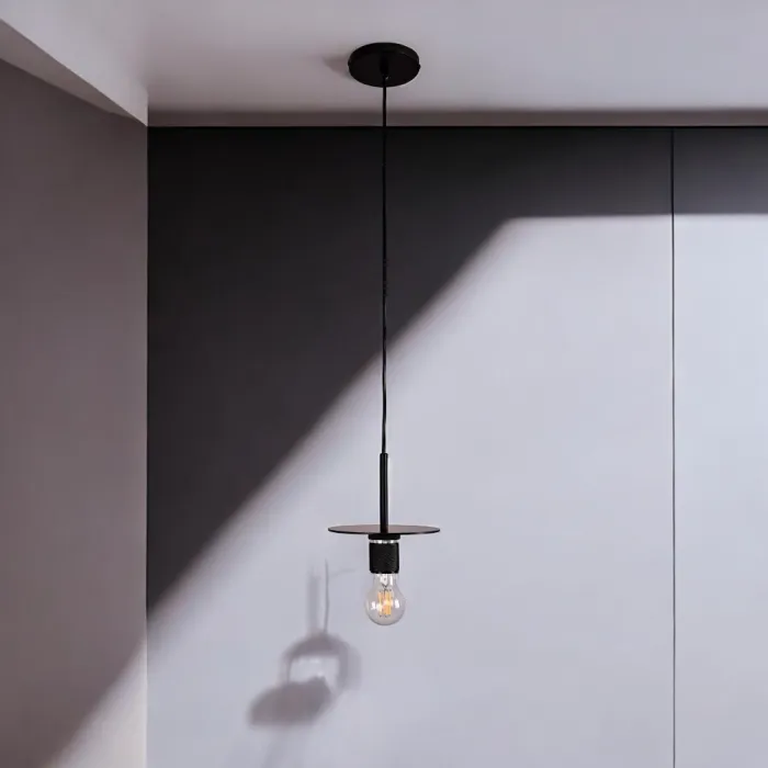 Подвесной светильник RH Utilitaire Disk Shade Pendant Black от ImperiumLoft