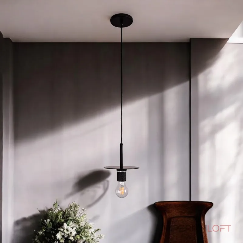 Подвесной светильник RH Utilitaire Disk Shade Pendant Black от ImperiumLoft Подвесной светильник RH Utilitaire Disk Shade Pendant Black от ImperiumLoft