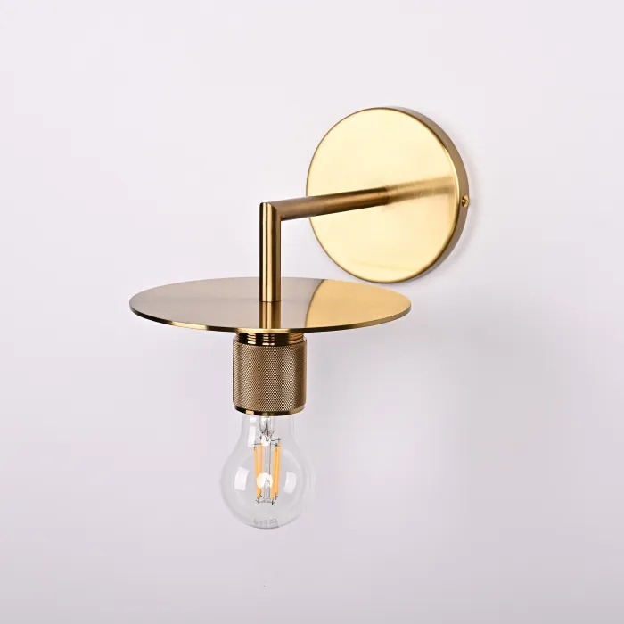 Бра RH Utilitaire Knurled Disk Shade Sconce Brass от ImperiumLoft