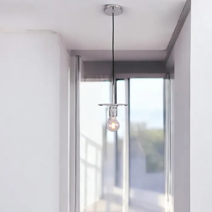 Подвесной светильник RH Utilitaire Disk Shade Pendant Silver от ImperiumLoft