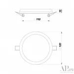 Светильник встраиваемый светодиодный APL LED Ingrid 3322.FAP222R/18W/6K от ImperiumLoft