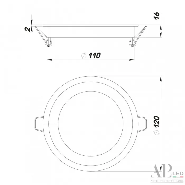 Светильник встраиваемый светодиодный APL LED Ingrid 3322.LDY9016/9W/4K от ImperiumLoft