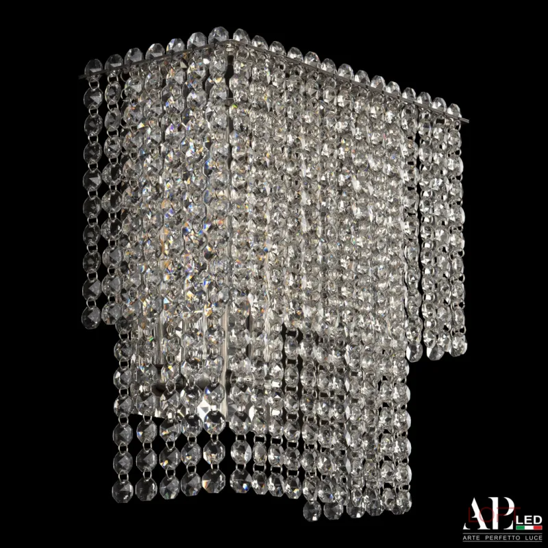 Бра хрустальный каскад SH500.B3.25-27.A.Ni.E14 APL LED