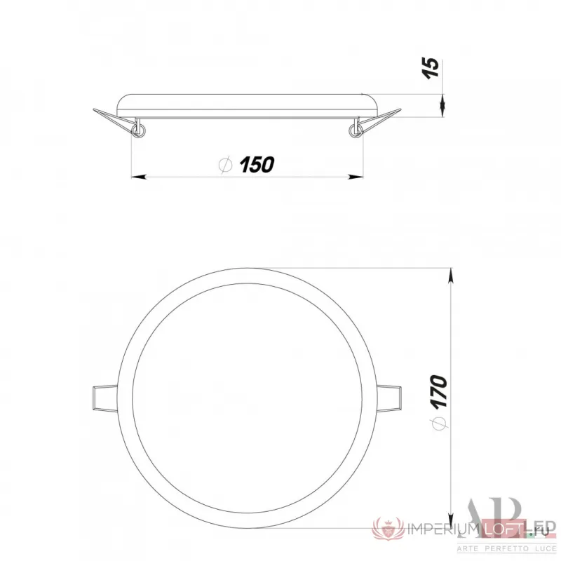 Светильник встраиваемый светодиодный APL LED Ingrid 3322.FAP222R/22W/6K от ImperiumLoft