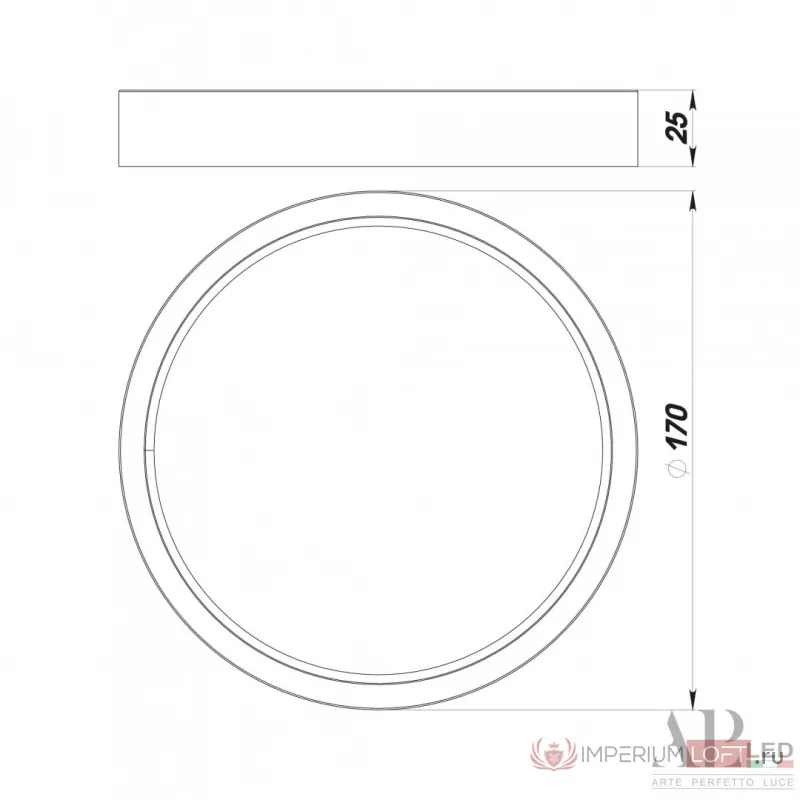 Светильник накладной светодиодный APL LED Ingrid 3322.LDY1604M/12W/6K от ImperiumLoft
