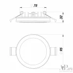 Светильник встраиваемый светодиодный APL LED Ingrid 3322.LD109R/12W/6K от ImperiumLoft