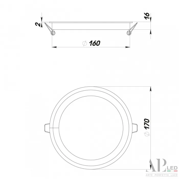 Светильник встраиваемый светодиодный 3322.LDY16016/16W/6K APL LED от ImperiumLoft