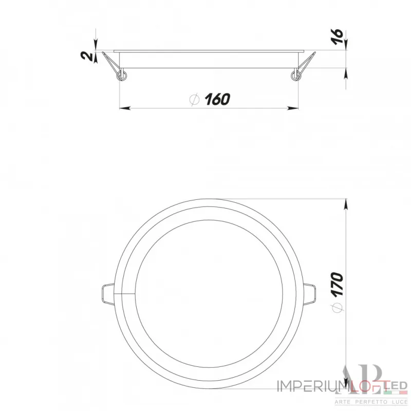 Светильник встраиваемый светодиодный 3322.LDY16016/16W/6K APL LED от ImperiumLoft