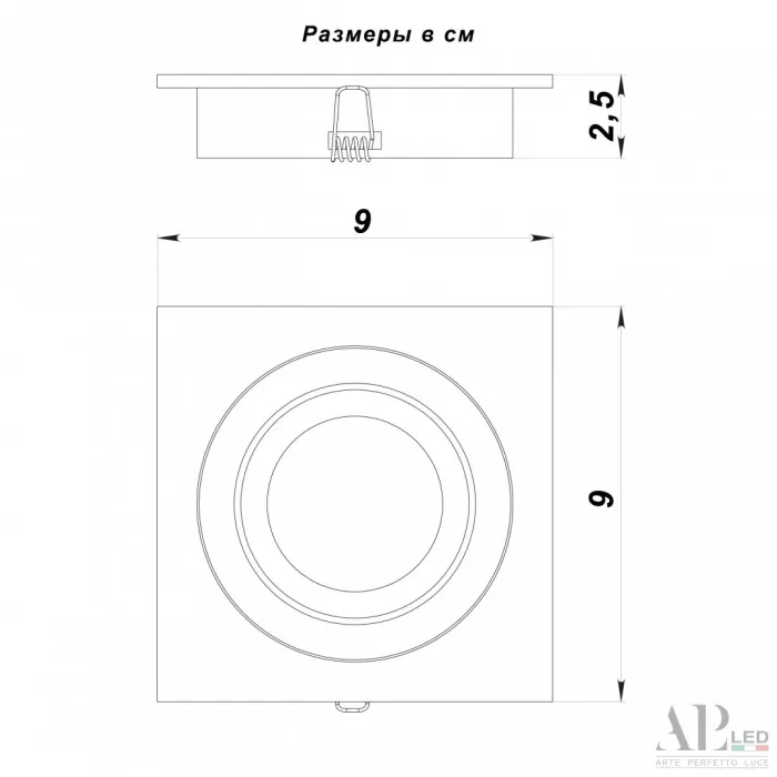 Светильник встраиваемый APL LED Ingrid 3322.TCH111S/BK от ImperiumLoft