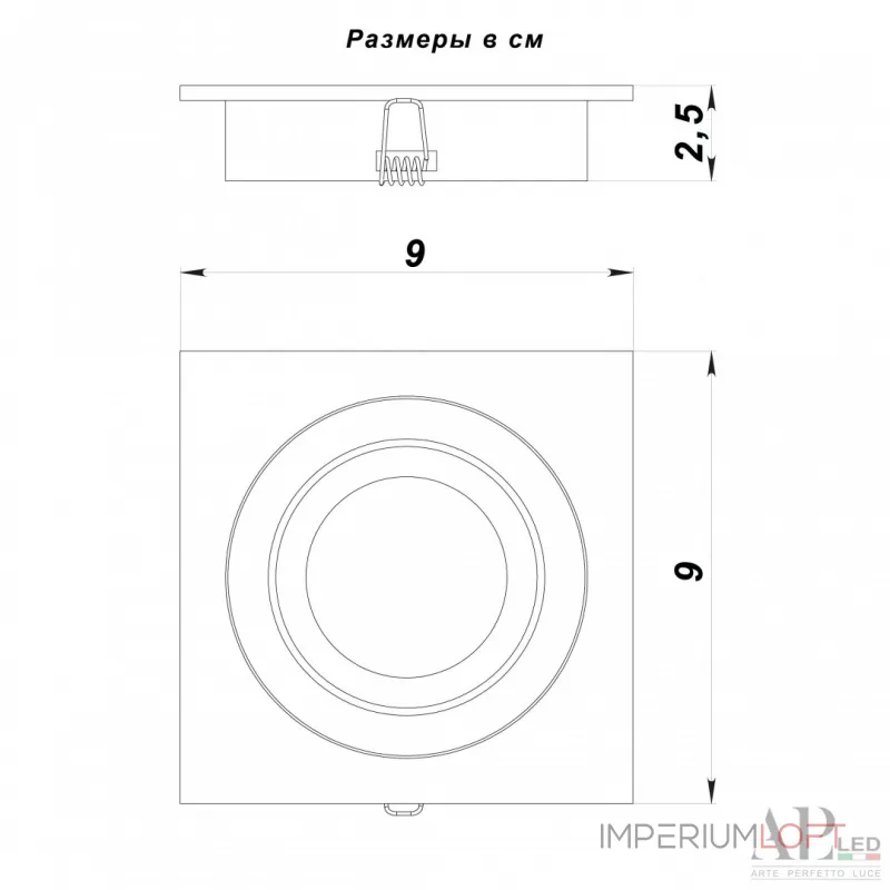 Светильник встраиваемый APL LED Ingrid 3322.TCH111S/BK Светильник встраиваемый APL LED Ingrid 3322.TCH111S/BK