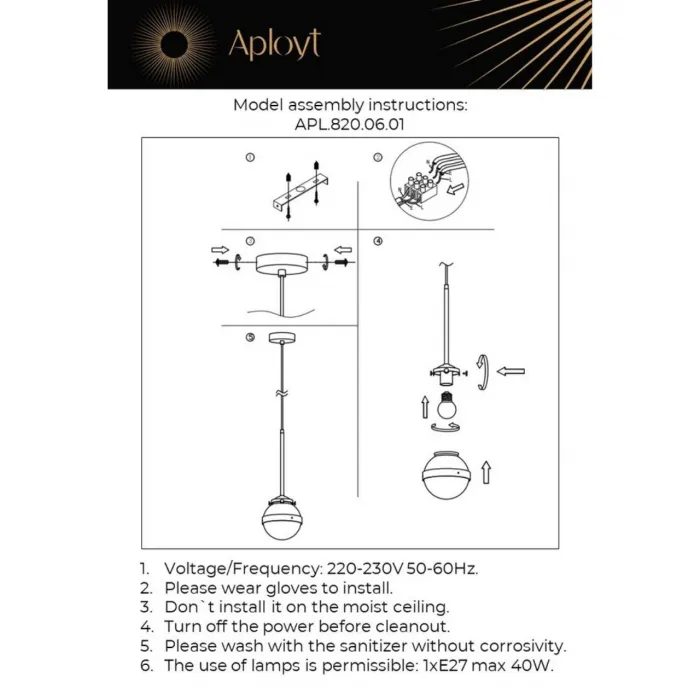 Светильник подвесной Aployt Lulu APL.820.06.01 от ImperiumLoft
