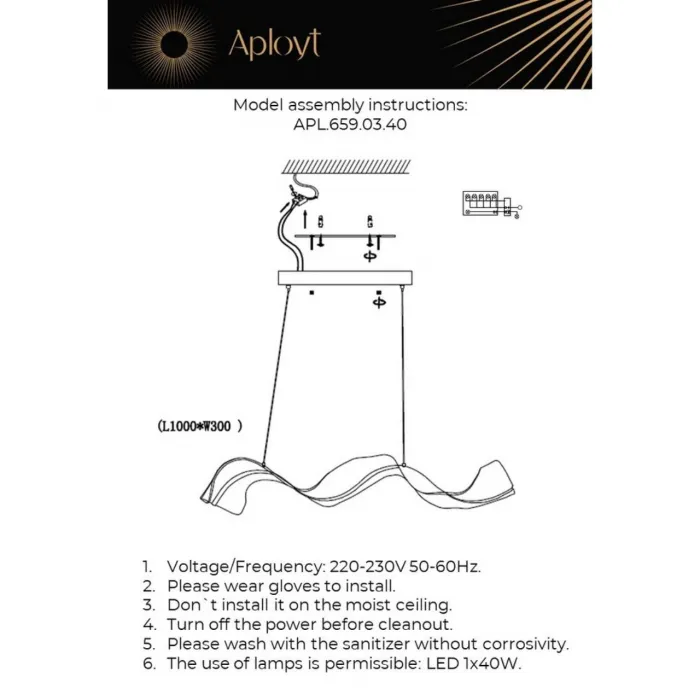 Люстра подвесная Aployt Viola APL.659.03.40 от ImperiumLoft