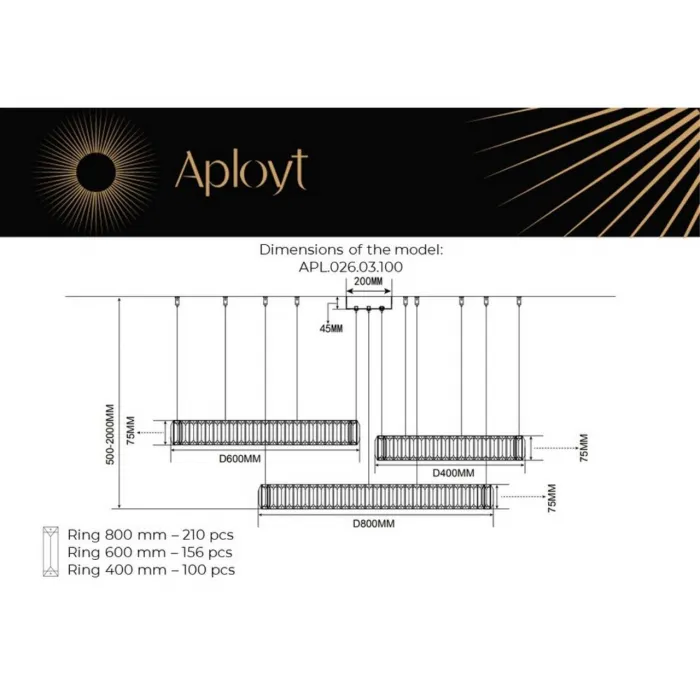 Люстра подвесная Aployt Nicoletta APL.026.03.100 от ImperiumLoft