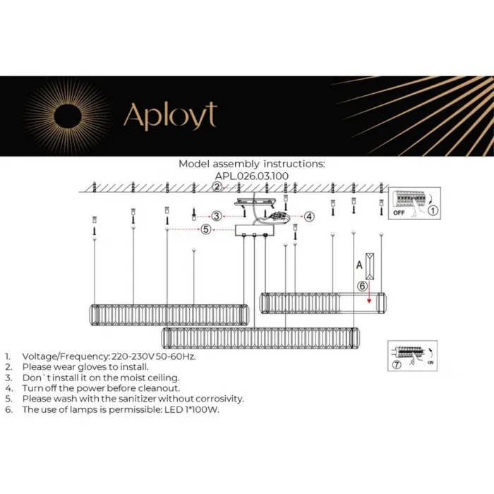Люстра подвесная Aployt Nicoletta APL.026.03.100 от ImperiumLoft