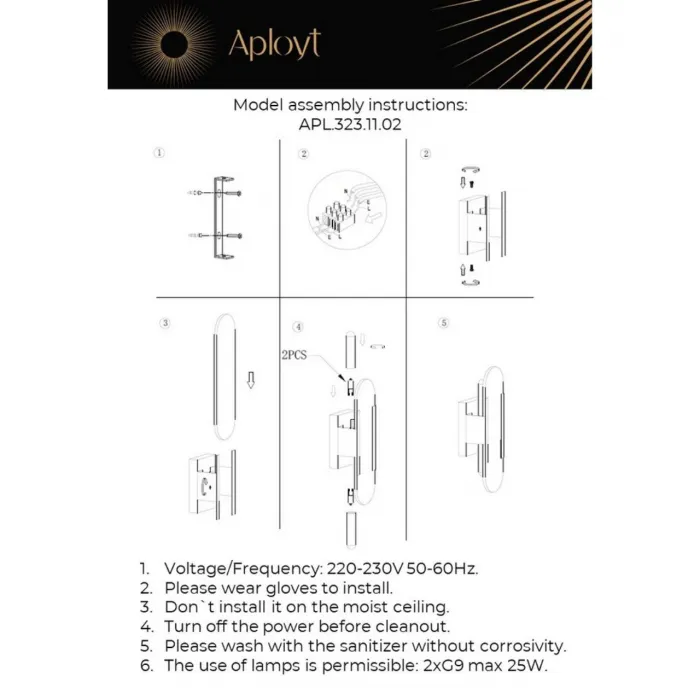 Светильник настенный Aployt Klodett APL.323.11.02 от ImperiumLoft