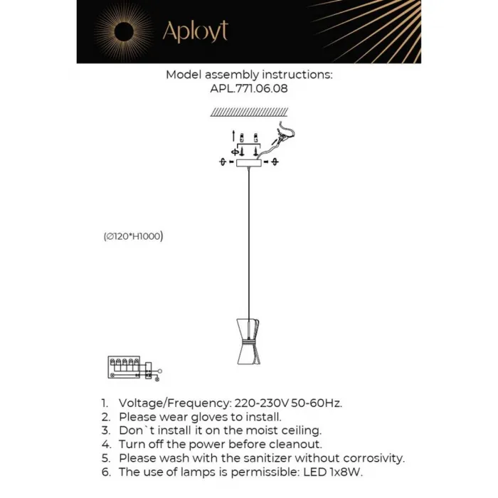 Светильник подвесной Aployt Charlayn APL.771.06.08 от ImperiumLoft
