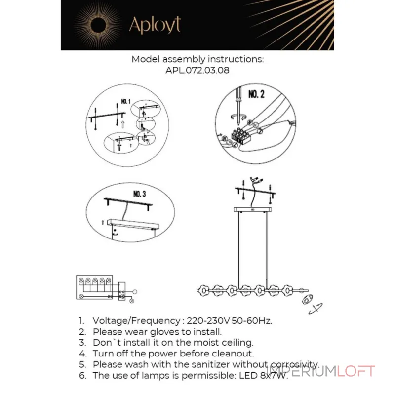 Подвесная люстра Aployt Klarissa APL.072.03.08