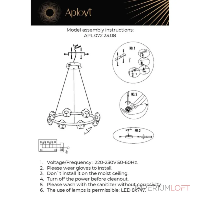 Подвесная люстра Aployt Klarissa APL.072.23.08