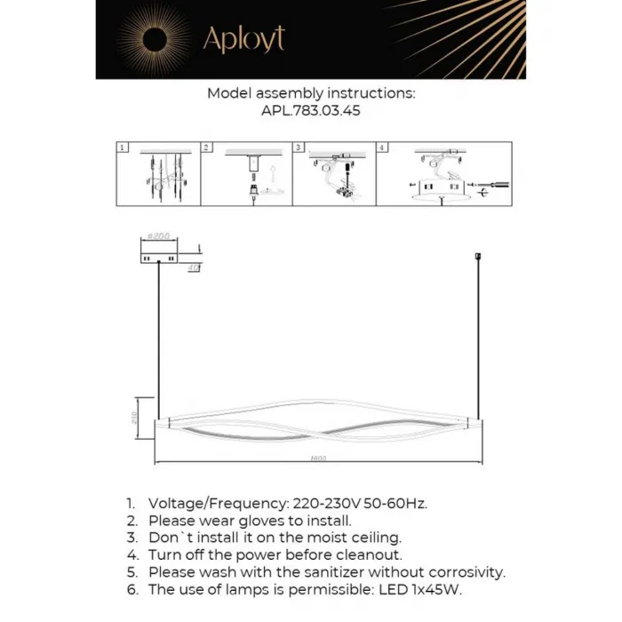 Люстра подвесная Aployt Manon APL.783.03.45 от ImperiumLoft