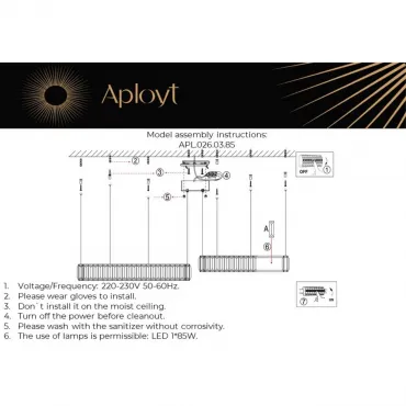 Люстра подвесная Aployt Nicoletta APL.026.03.85 от ImperiumLoft
