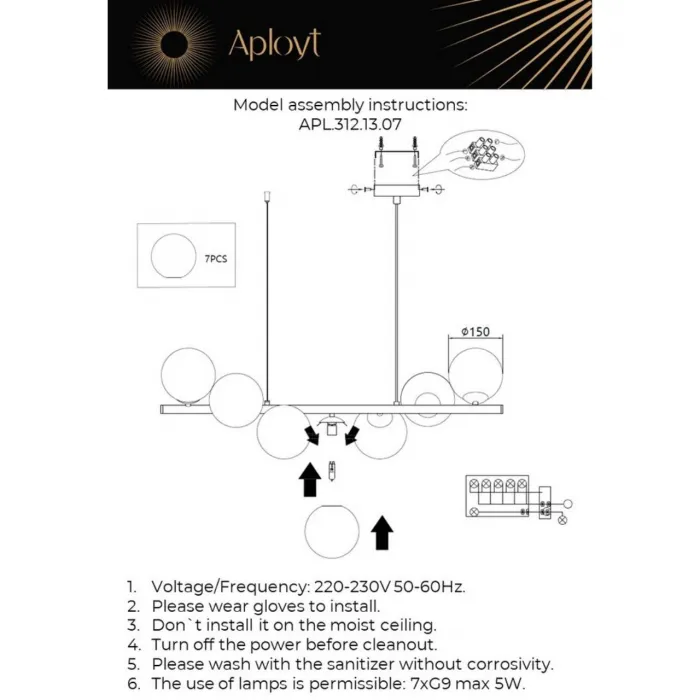 Люстра подвесная Aployt Jagna APL.312.13.07 от ImperiumLoft
