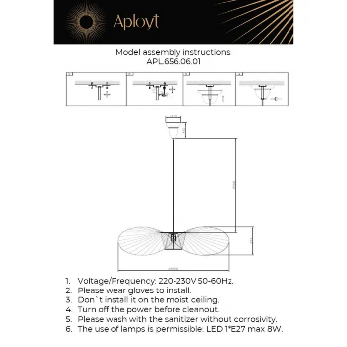Светильник подвесной Aployt Marlena APL.656.06.01 от ImperiumLoft