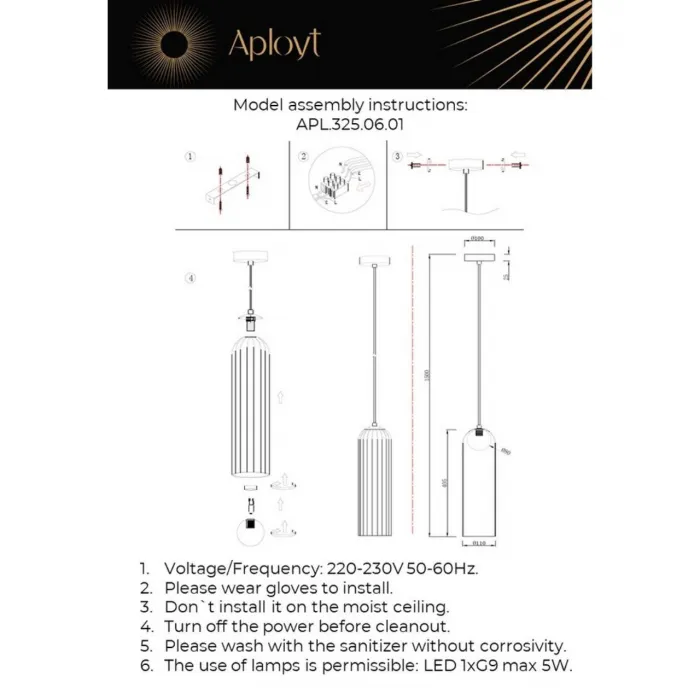 Светильник подвесной Aployt Arian APL.325.06.01 от ImperiumLoft