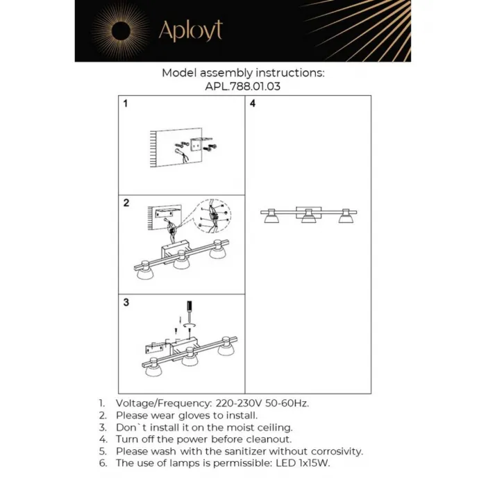 Светильник настенный Aployt Rezeda APL.788.01.03 от ImperiumLoft