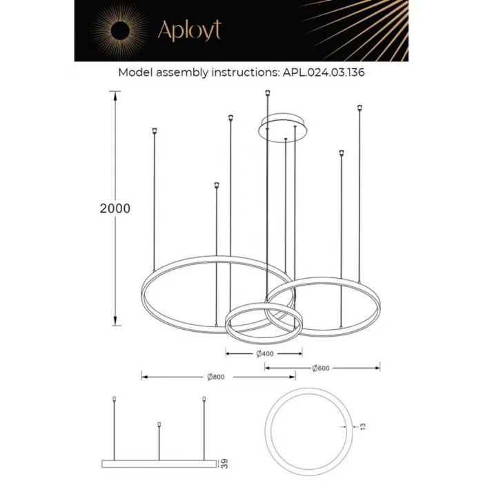 Люстра подвесная Aployt Terenia APL.024.03.136 от ImperiumLoft