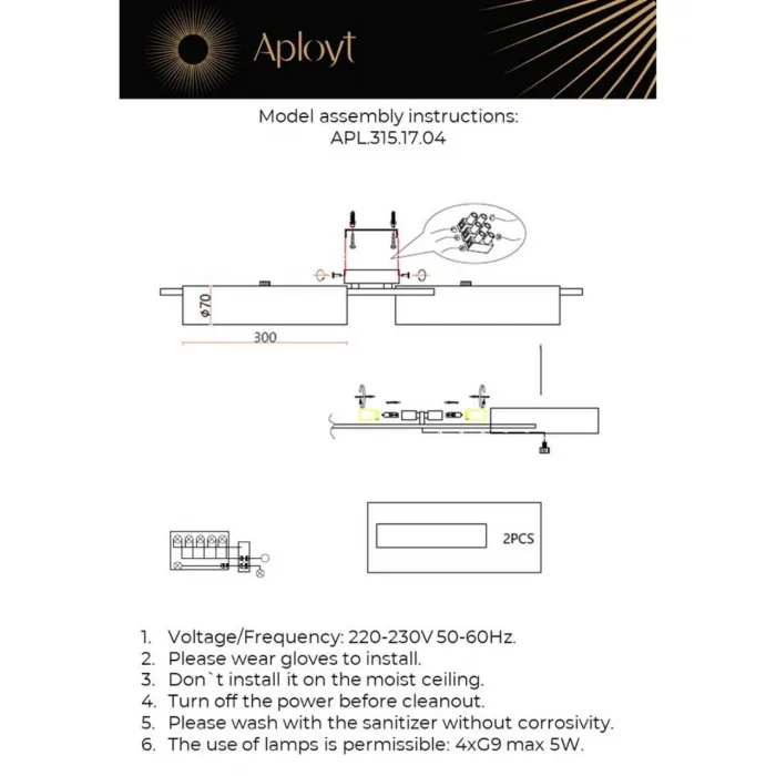 Люстра потолочная Aployt Lusia APL.315.17.04 от ImperiumLoft