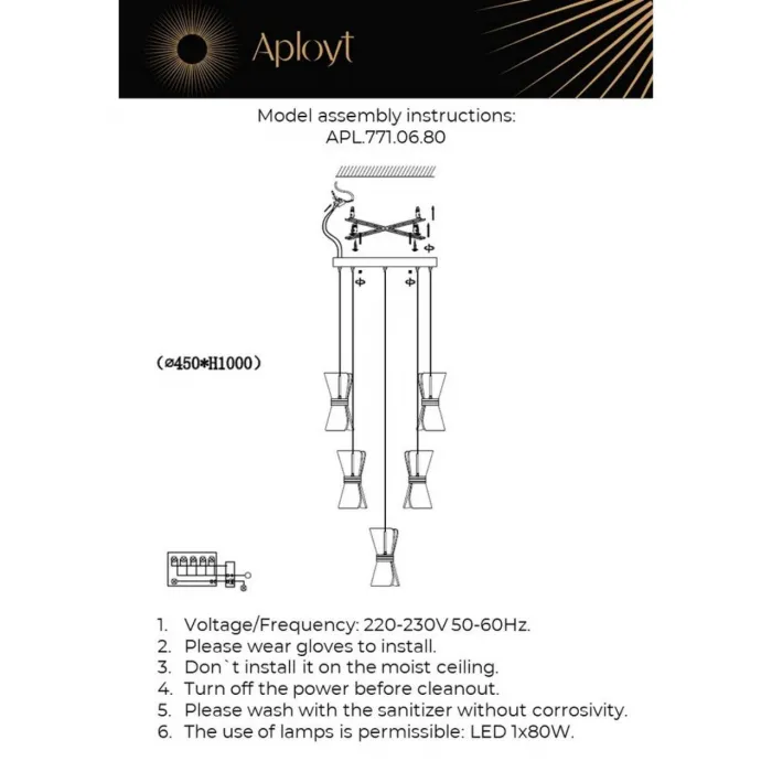 Люстра подвесная Aployt Charlayn APL.771.06.80 от ImperiumLoft