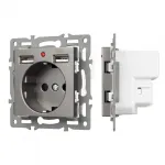 Arlight Механизм розетки с USB зарядкой SCT-MUAA-PL-GR 250В 16A 043735