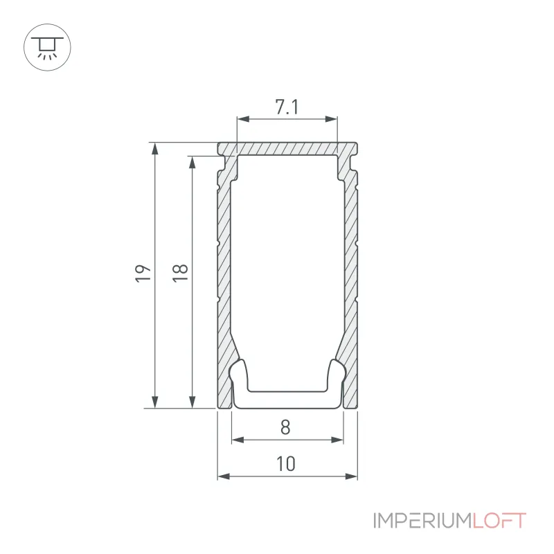 Arlight Профиль LINE-1019-2000 ANOD Алюминий 053426