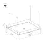 Arlight Светильник ALT-LINEAIR-QUADRAT-FLAT-UPDOWN-DIM-785-110Вт Warm3000 BK 100 deg 230В IP20 040634