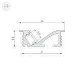 Профиль SL-BEVEL-W21-F-2000 ANOD BLACK Arlight Алюминий 048997