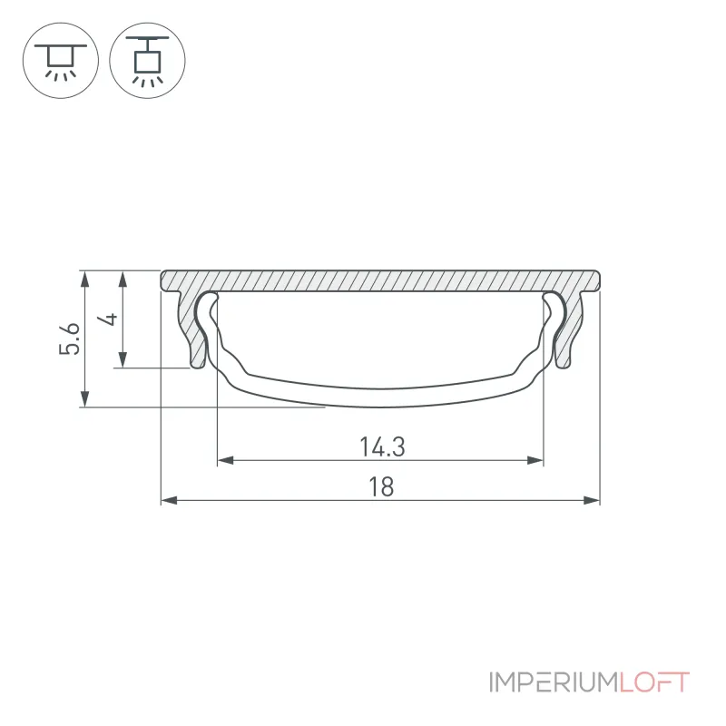 Arlight Профиль ARH-BENT-W18-2000 ANOD BLACK Алюминий 039588