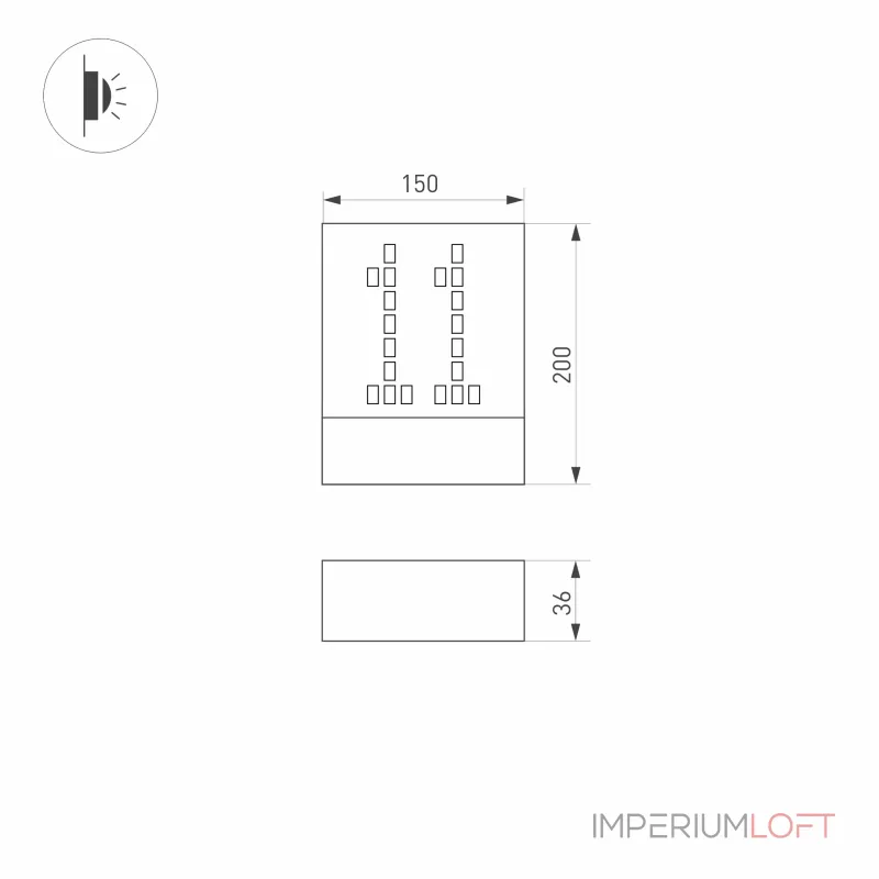 Arlight Светильник LGD-SIGN-WALL-S150x200-3Вт Warm3000 RS 148 deg 230В IP54 030022