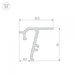 Arlight Профиль STRETCH-SHADOW-TECH-CEIL-2000 BLACK A2-DELTA Алюминий 040704