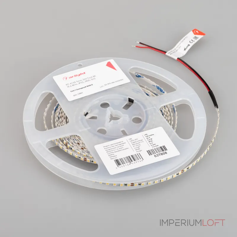 Arlight Лента RT-A160-5mm 24В Cool 8K 9.6 В/м IP20 2835 5м 037808 Arlight Лента RT-A160-5mm 24В Cool 8K 9.6 В/м IP20 2835 5м 037808