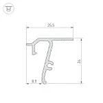Arlight Профиль STRETCH-SHADOW-TECH-CEIL-2000 BLACK A2-DELTA Алюминий 040704